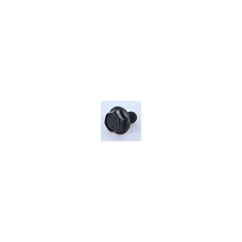 1 x Vis métaux Tête hexagonale TH M6X10 Embase collerette crantée Classe 8.8 Acier zingué noir