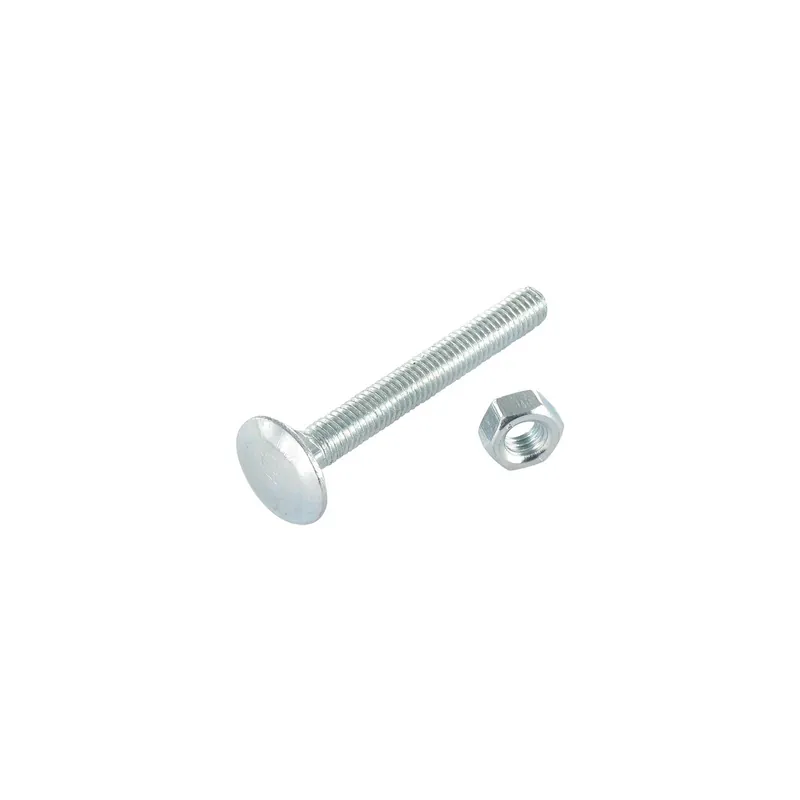 1 x Boulon (vendu avec Ecrou) TRCC JAPY tête ronde collet carré M10X80 Filetage total Acier zingué