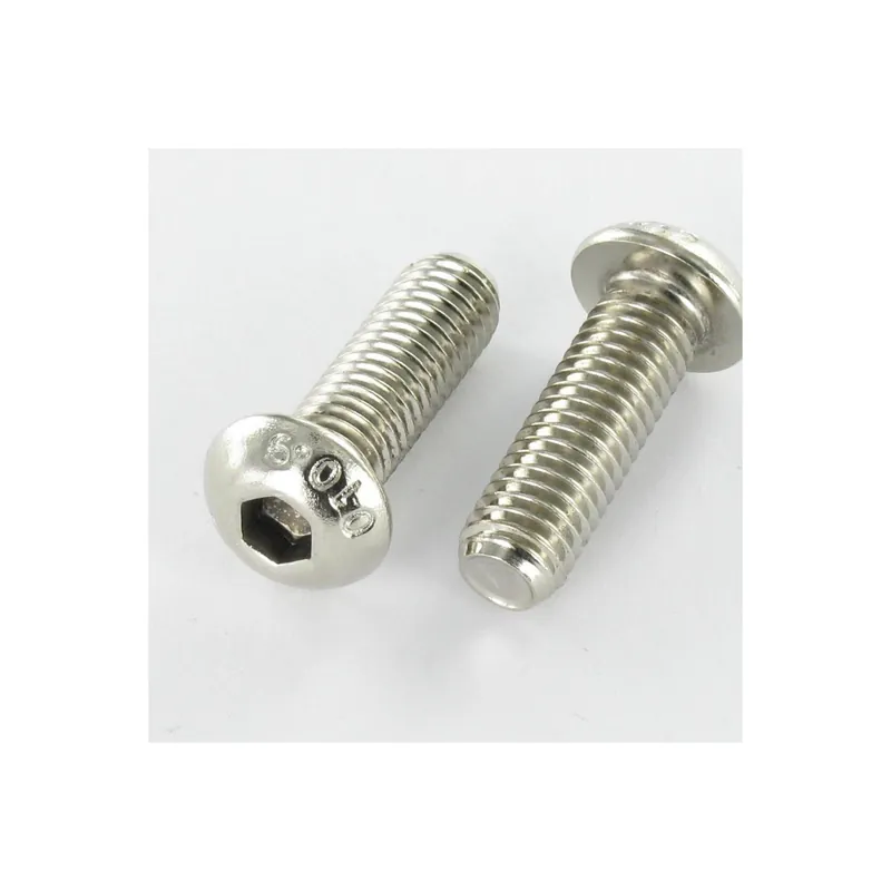 1 x Vis métaux BHC (Tête Bombée Hexagonal creux) M8X30 Filetage total Classe 10.9 Clé de 5 HC5 Acier nickelé