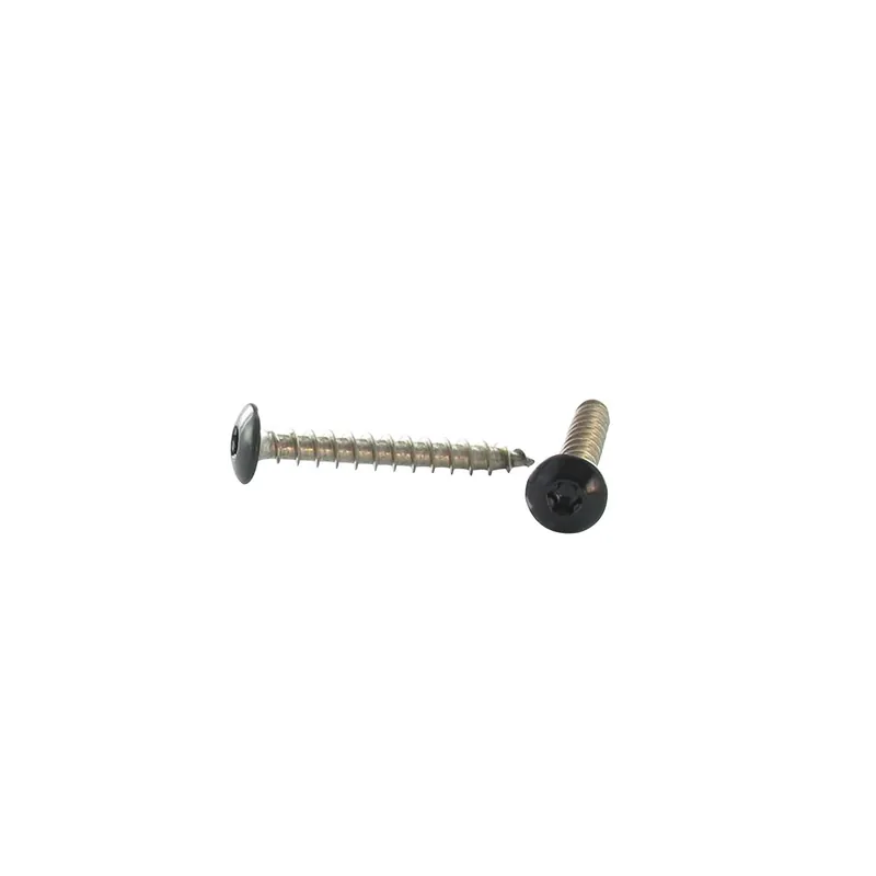 1 x Vis Penture 7X45 Filetée sur 38 TORX T30 Inox A2 Laqué noir RAL9005 noir foncé