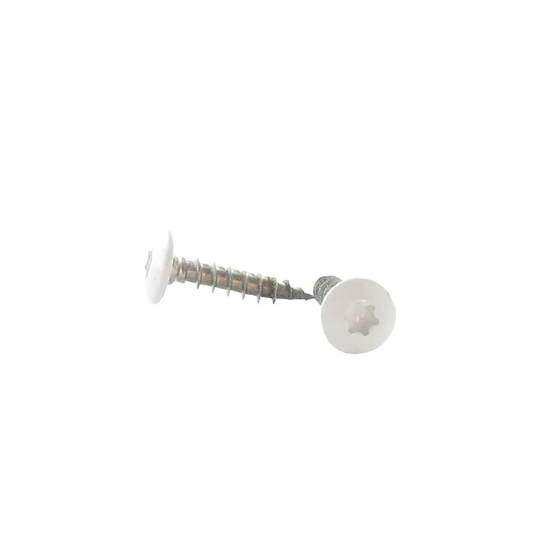 1 x Vis Penture 7X50 Filetée sur 38 TORX T30 Inox A2 RAL9016 blanc signalisation 80%BRILL