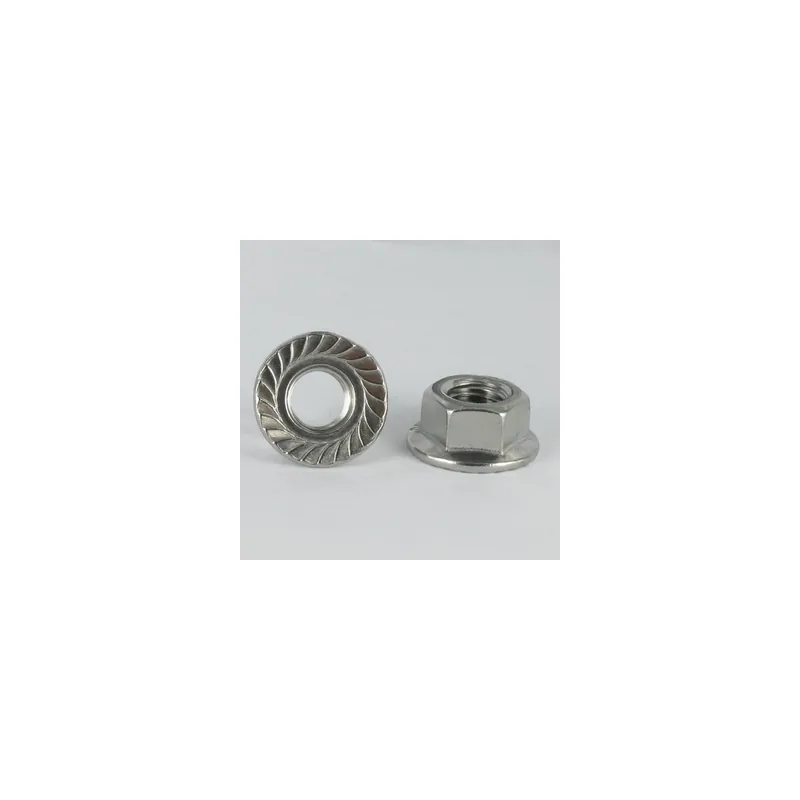 1 x Ecrou Hexagonal HU Inox A2 Embase collerette crantée M12