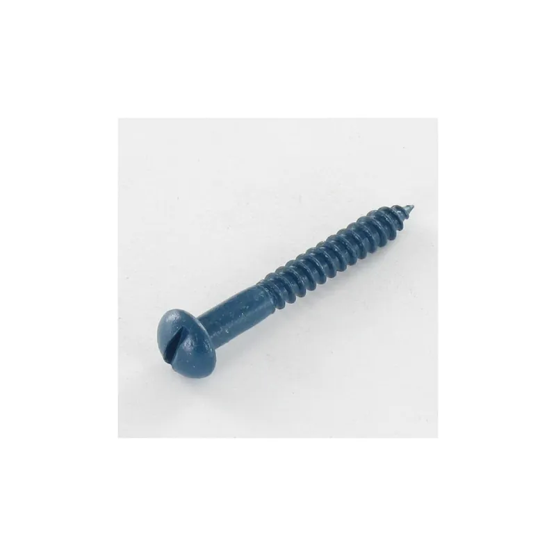 1 x Vis bois Tête ronde TR Fendue 4X30 Acier zingué LAQ Bleu RAL5009