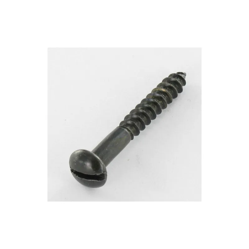 1 x Vis bois Tête ronde TR Fendue 5X40 Acier zingué noir