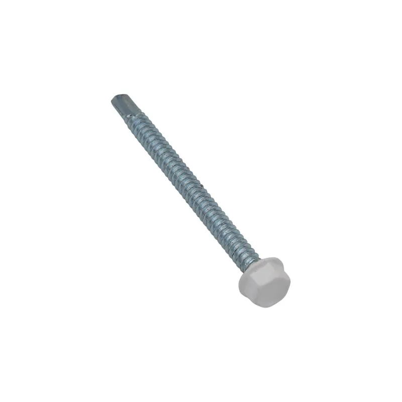 1 x Vis autoperceuse Tête hexagonale TH 4.8X19 Acier zingué Laqué blanc RAL9010 blanc pur 80% BRIL