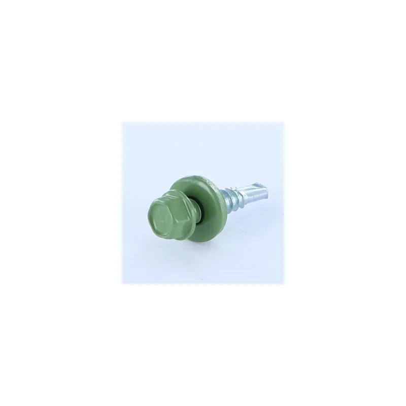 1 x Vis autoperceuse Tête hexagonale TH 4.8X19 Rondelle d‘étanchéite EPDM Acier brut RAL6011 vert reseda