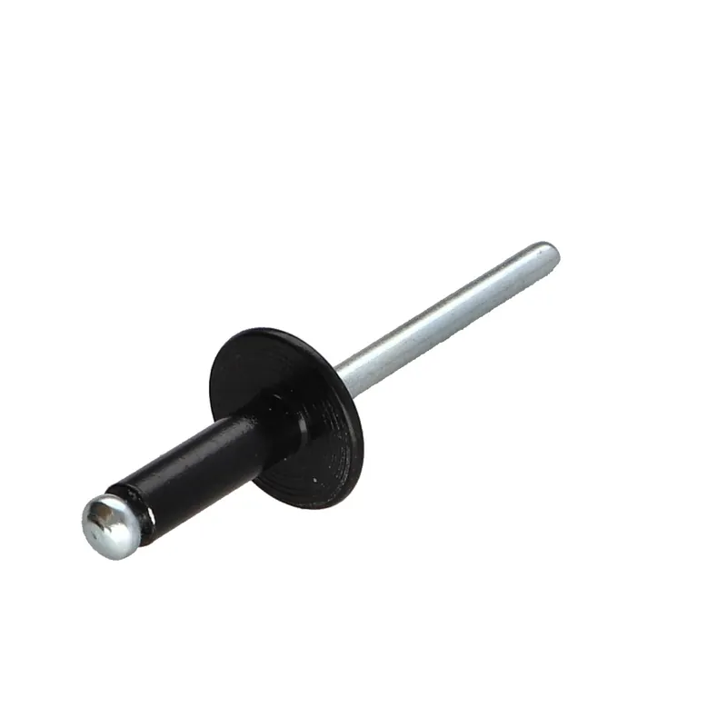 1 x Rivet aveugle Aluminium Tige acier 4.8X12 Epaisseur de serrage 5 A7 Tête large ALX Noir