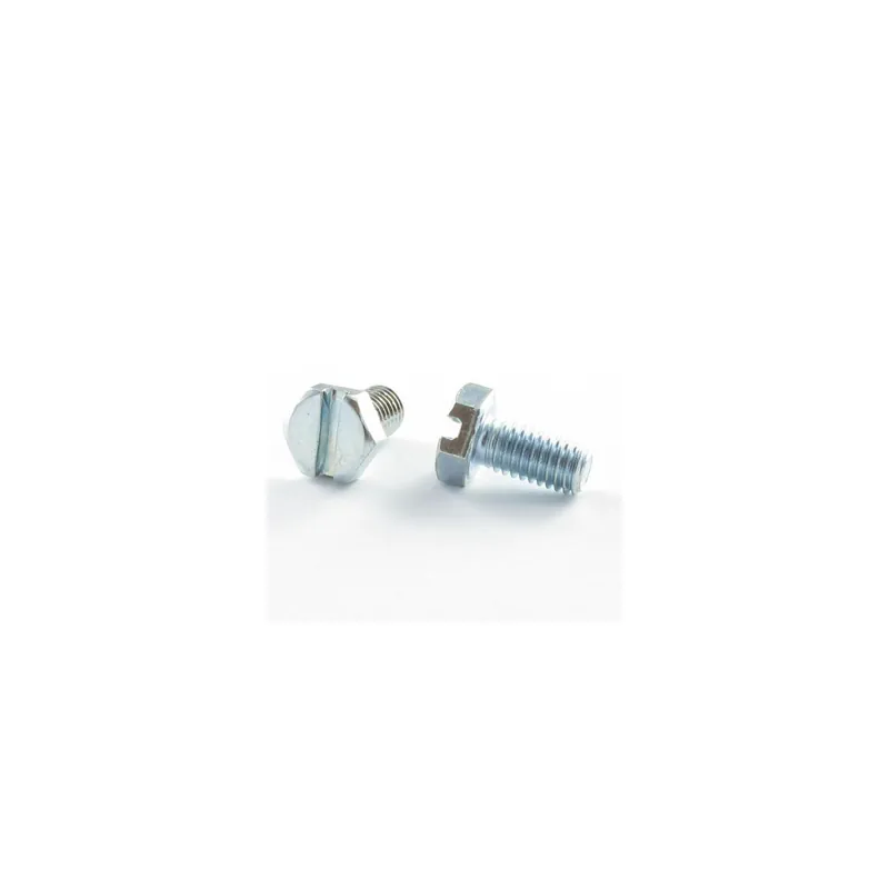 1 x Vis métaux Tête hexagonale TH M6X8 Fendue Acier zingué
