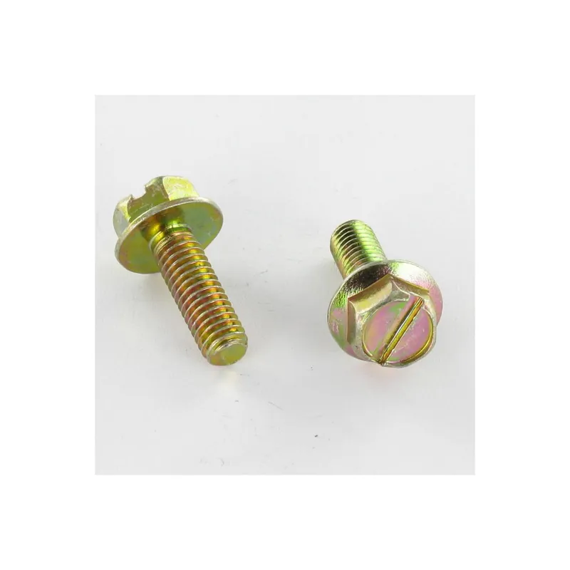 1 x Vis métaux Tête hexagonale TH M5X18 Embase collerette 11 Fendue Bichromaté