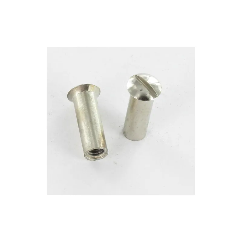 1 x Ecrou Relieur Tête fraisée bombée TFB Fendue M4X12 5X16 Laiton chrome