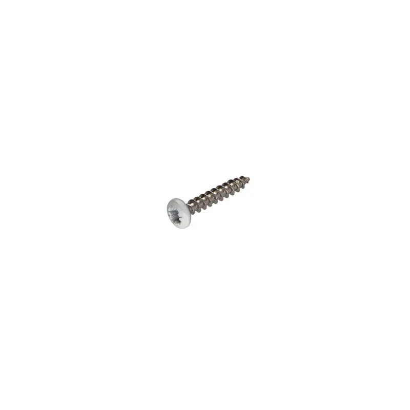 1 x VBA Vis bois agglo Inox A2 Tête ronde TR Pozi 3.5X20 Laqué blanc
