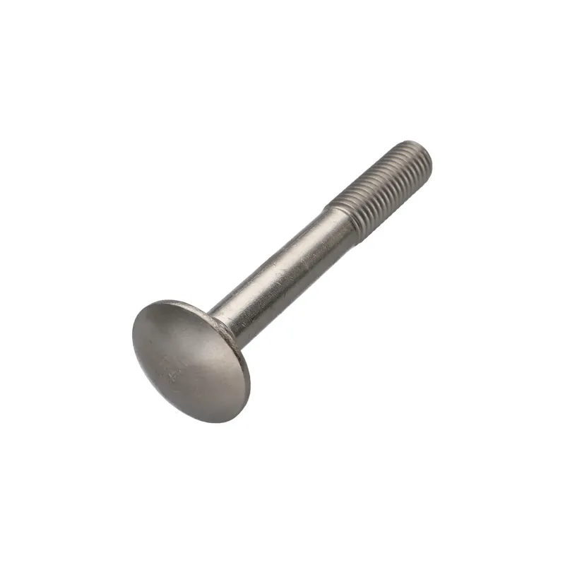 1 x Vis métaux tête ronde collet carré Inox A4 M6X80 Filetage partiel