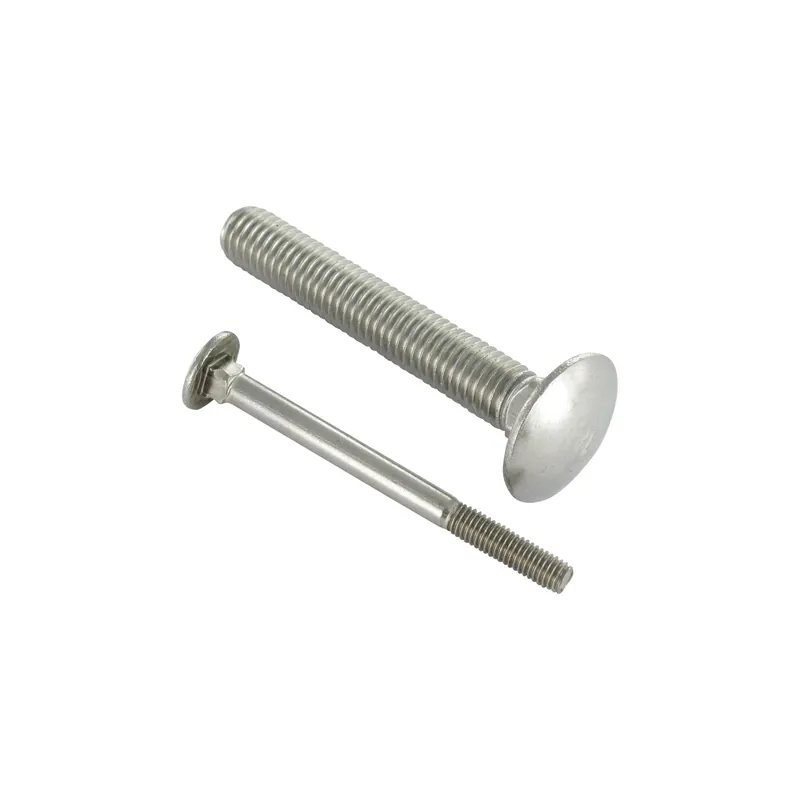 1 x Vis métaux tête ronde collet carré Inox A4 M8X130 Filetage partiel