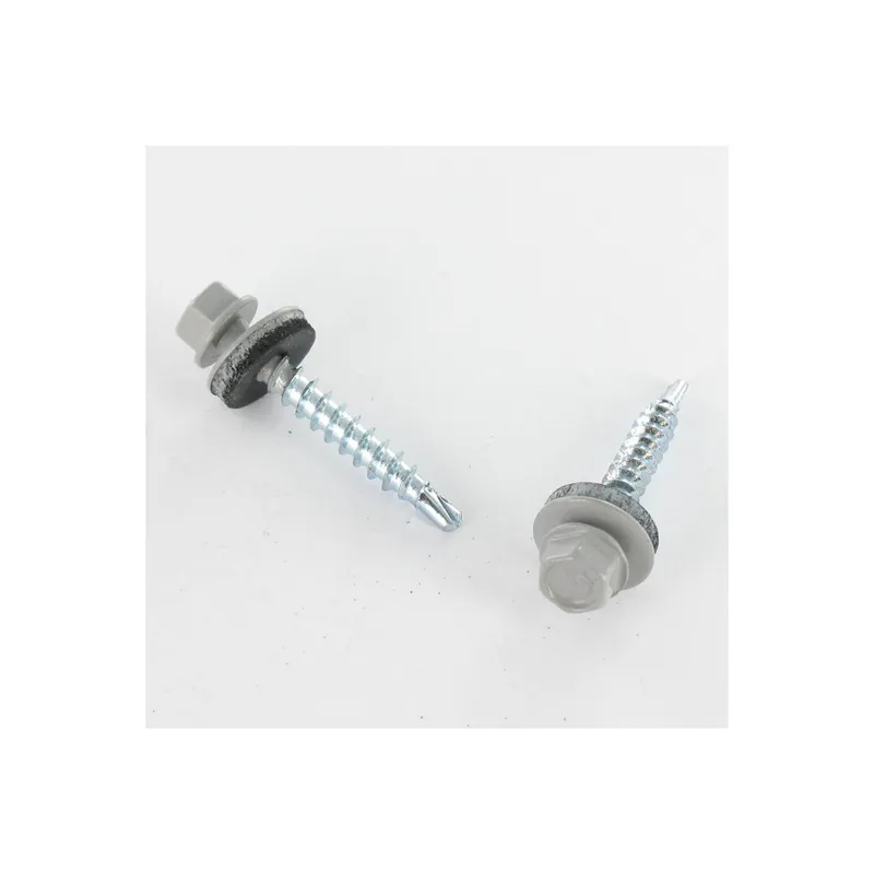 1 x Vis autoperceuse Tête hexagonale TH 4.8X35 Rondelle d‘étanchéite EPDM Acier zingué RAL7004 gris de sécurite