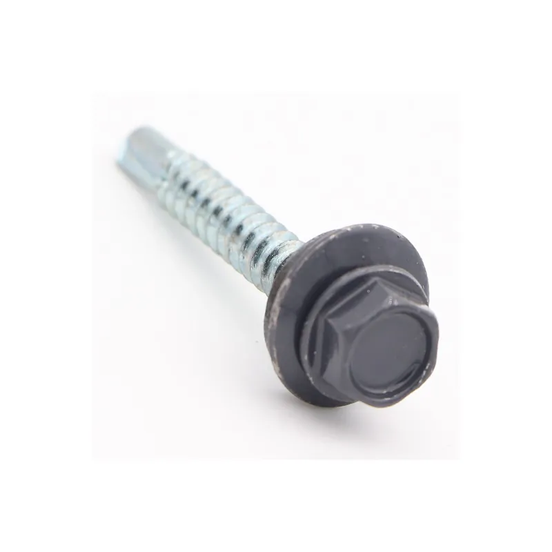 1 x Vis autoperceuse Tête hexagonale TH 4.8X35 Rondelle d‘étanchéite EPDM Acier zingué RAL7024 gris graphite