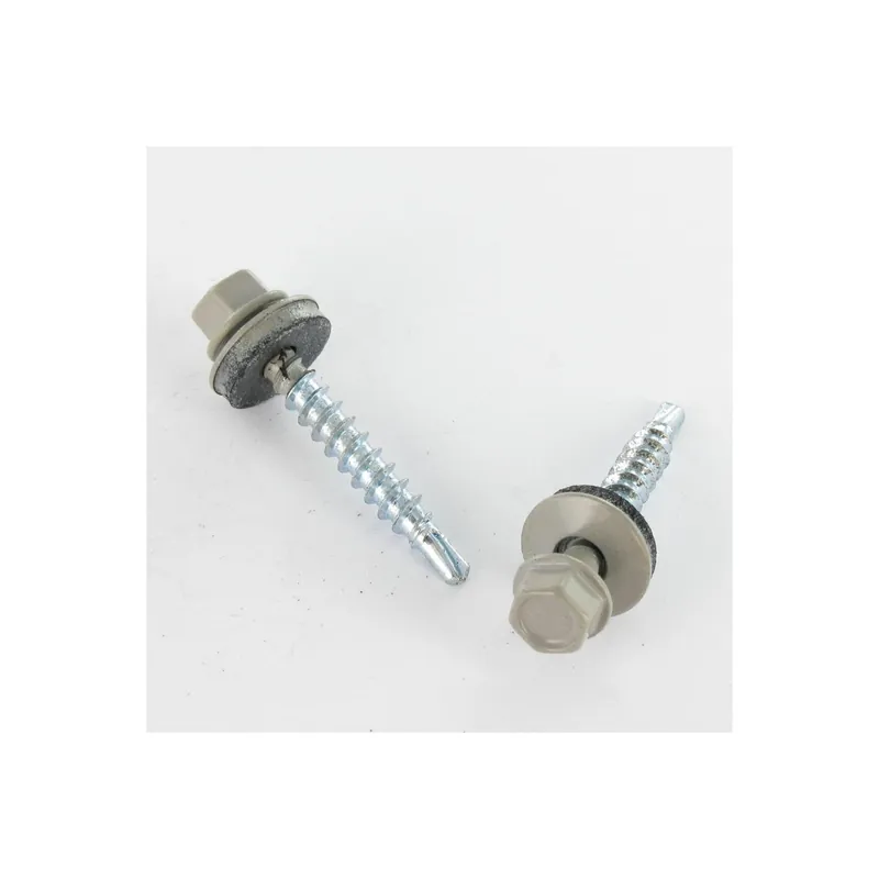 1 x Vis autoperceuse Tête hexagonale TH 4.8X35 Rondelle d‘étanchéite EPDM Acier zingué RAL7036 gris platine