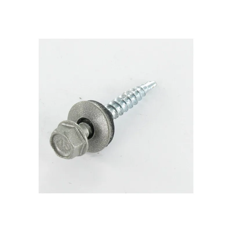 1 x Vis autoperceuse Tête hexagonale TH 4.8X35 Rondelle d‘étanchéite EPDM Acier zingué RAL9007 aluminium gris