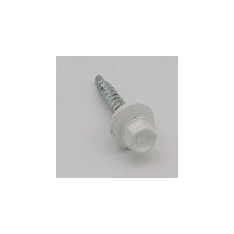 1 x Vis autoperceuse Tête hexagonale TH 4.8X35 Rondelle d‘étanchéite EPDM Acier zingué RAL9010 blanc pur