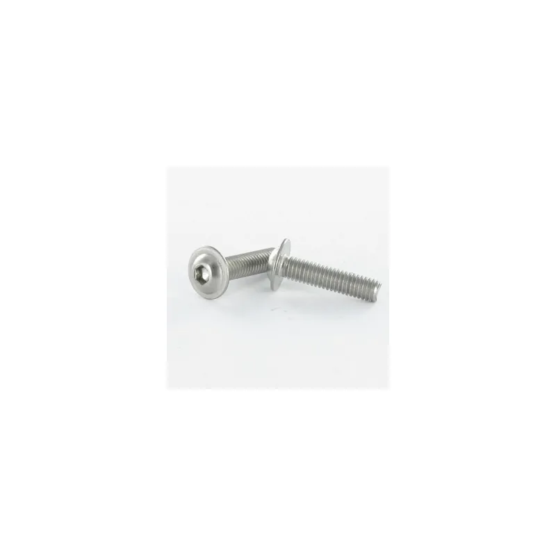 1 x Vis métaux BHC (Tête Bombée Hexagonal creux) Embase collerette M6X35 Clé de 4 HC4 Inox A2
