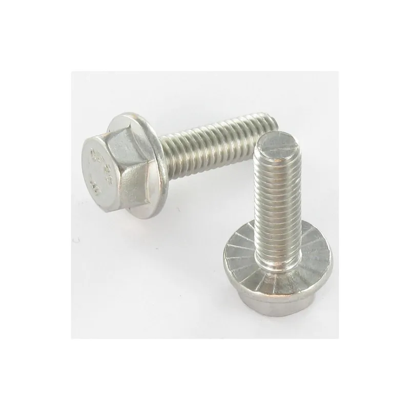 1 x Vis métaux Tête hexagonale TH Embase collerette crantée M10X20 Inox A2