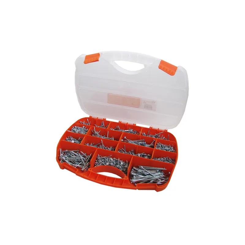 1 x Assortiment de 1700 Vis bois TEKOR Tête fraisée TORX Pointe antifendage type 17 Acier zingué Avec Embout