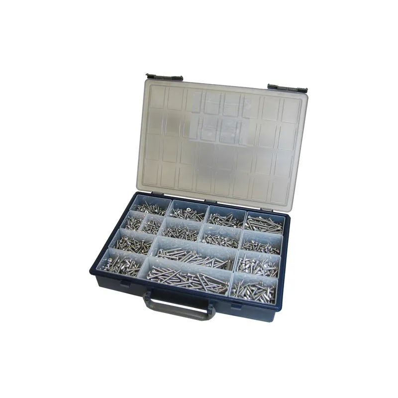 1 x Assortiment de 1684 Vis tôle Tête fraisée Tête ronde TR Pozi Inox A2 Embout