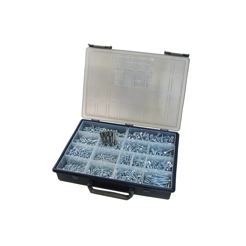1 x Assortiment de 1775 Vis autoperceuse Tête fraisée / Tête cylindrique TC Phillips / Tête hexagonale TH Acier