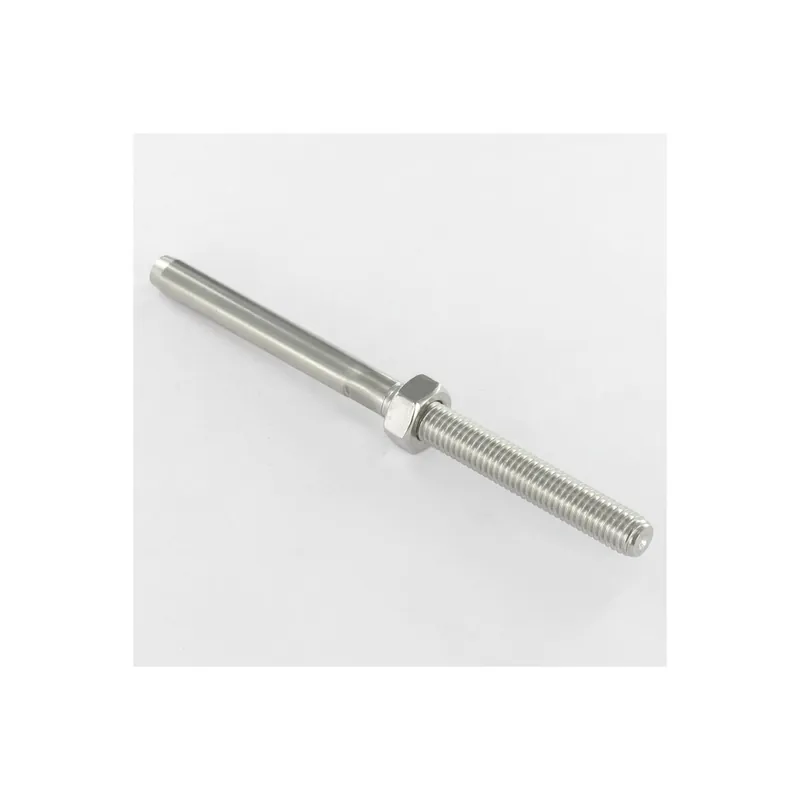 1 x Embout à sertir fileté Pas Gauche Inox A4 Câble 4 Longueur total 110