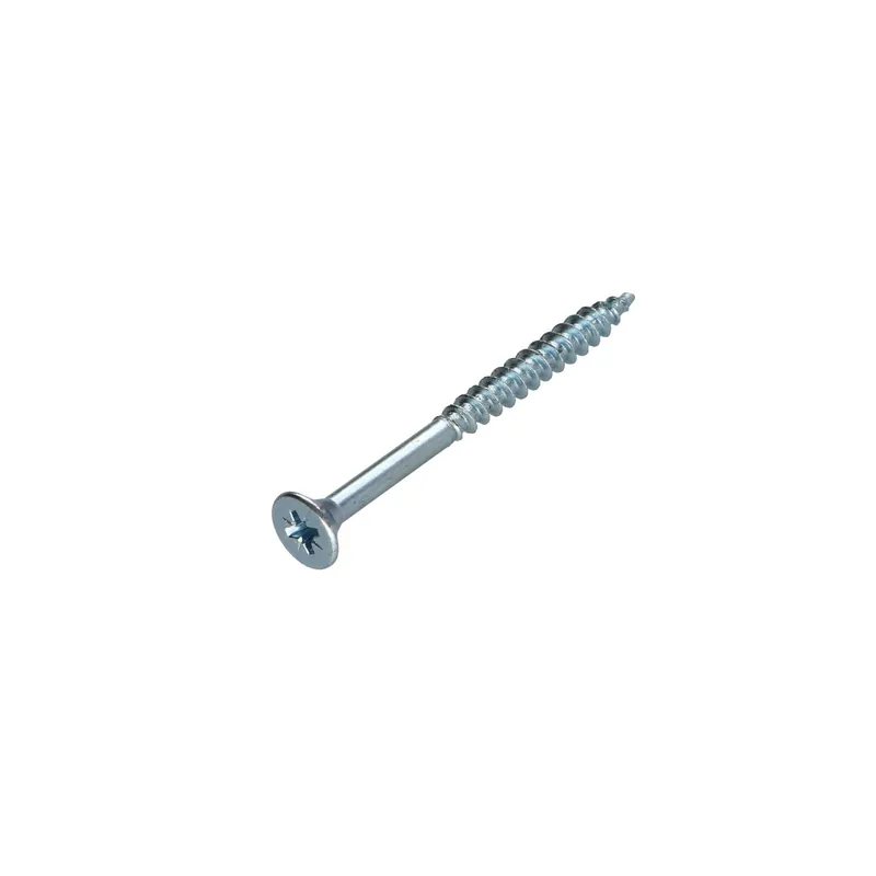 1 x VBA Vis bois agglo Tête fraisée Pozi N°2 3.5X60 Filetage partiel Acier zingué