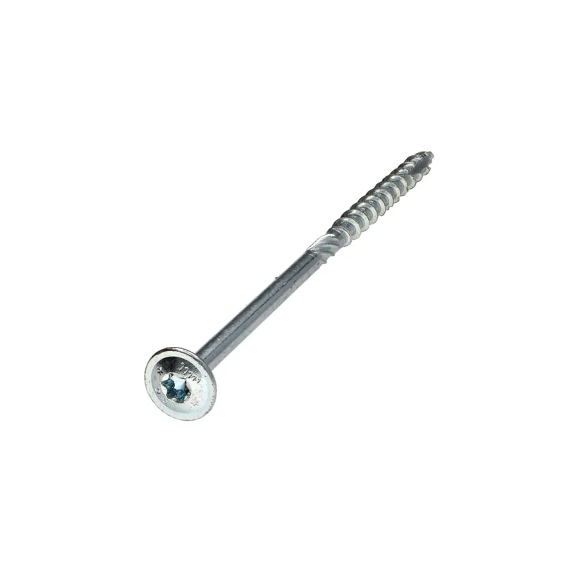 1 x Vis bois TEKOR Tête disque TORX T40 Pointe antifendage type 17 8X120 Filetage partiel Acier zingué