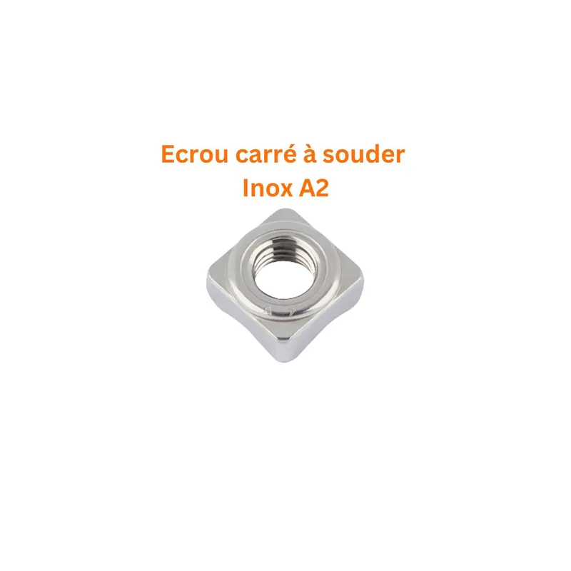 1 x Ecrou carré à souder M8 14X14X6.5 Inox A2