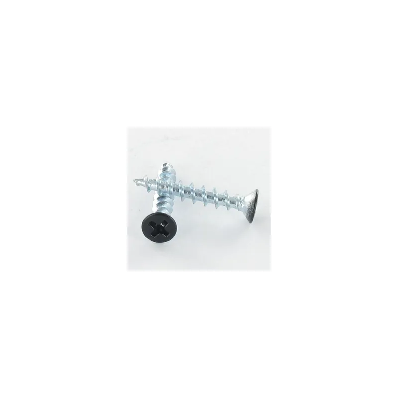 1 x VBA Vis bois agglo Tête fraisée bombée TFB Phillips 4.3X25 Acier zingué RAL9005 noir foncé