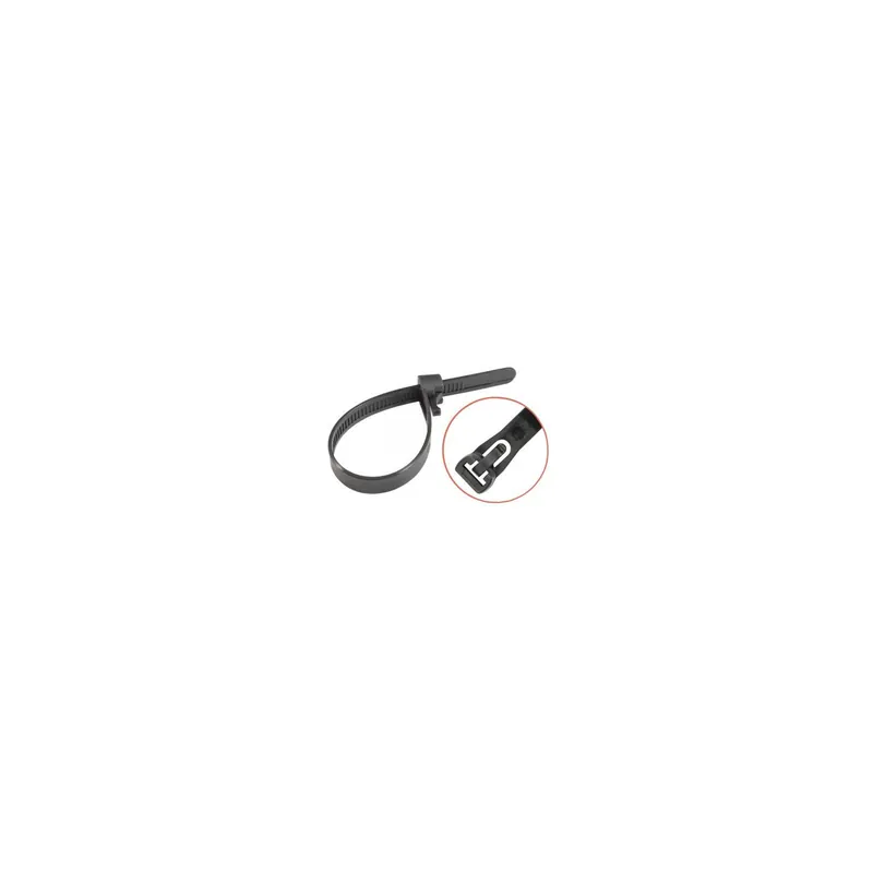 1 x Colliers de serrage réouvrable 7.6X200 nylon noir Polyamide 6.6
