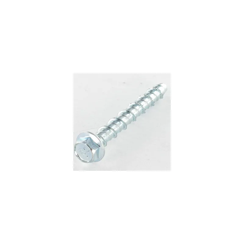1 x Vis béton Tête hexagonale TH Embase collerette 10X130 Prépercage de 8X130 Acier zingué
