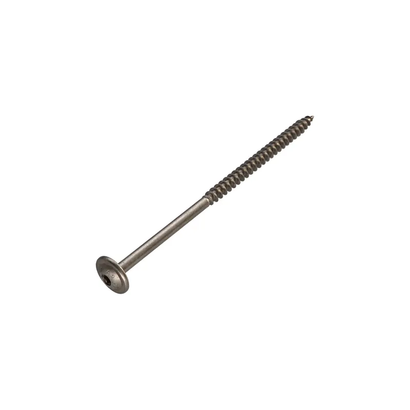 1 x Vis charpente tête disque Inox A2 6X160 Filetée sur 70 TORX T25 Diamètre de tête 15