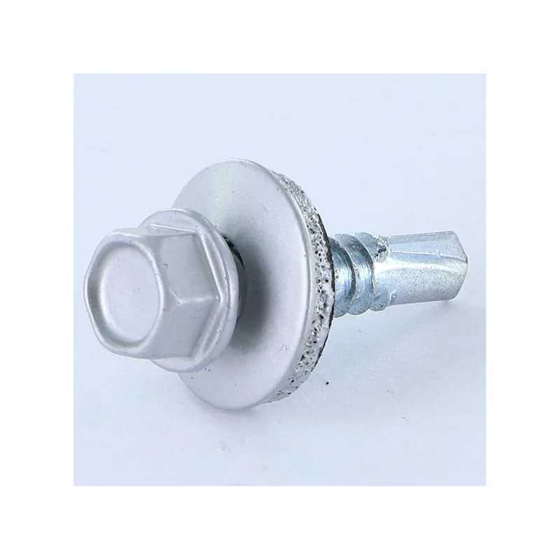 1 x Vis autoperceuse Tête hexagonale TH 5.5X25 Rondelle d‘étanchéite EPDM Acier zingué RAL9006 aluminium blanc