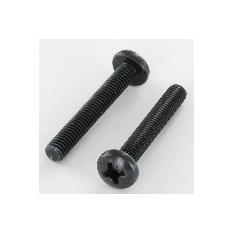 1 x Vis métaux tête cylindrique bombée large Pozi N°2 M4X4 Acier zingué noir