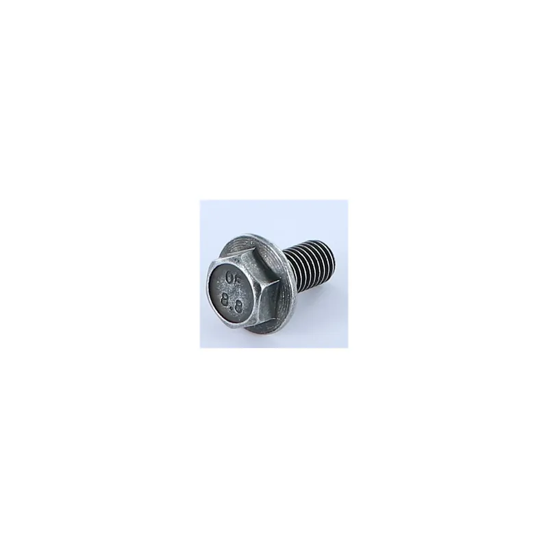 1 x Vis métaux Tête hexagonale TH M10X20 Embase collerette crantée Classe 8.8 Acier zingué noir