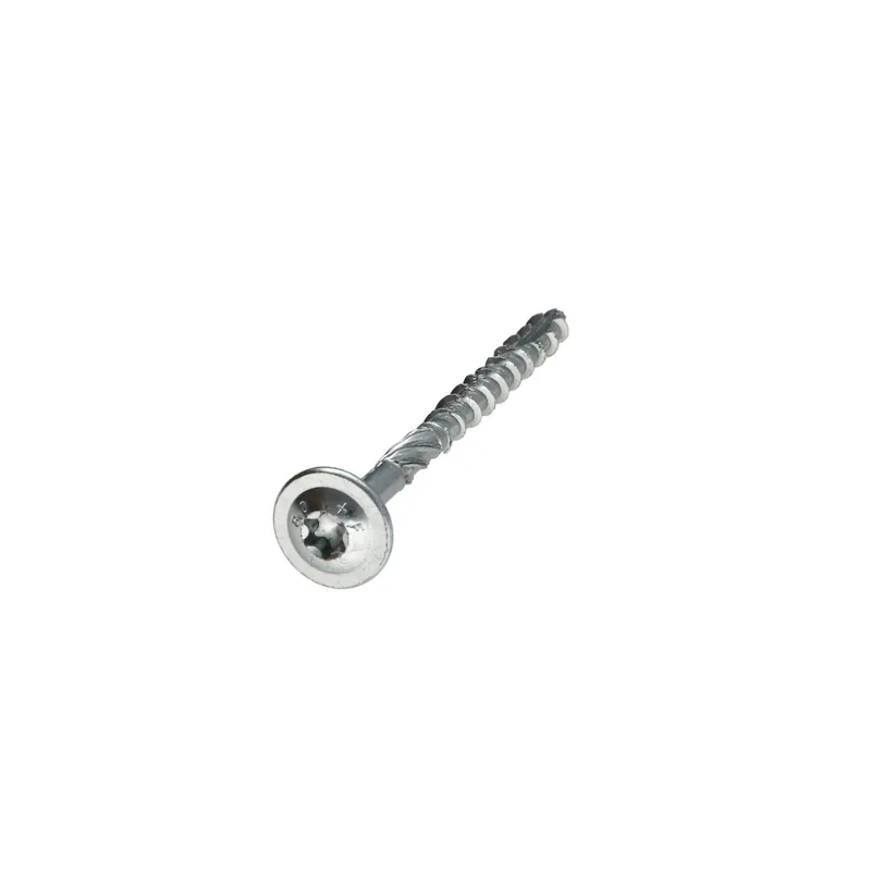 1 x Vis bois TEKOR Tête disque TORX T30 Pointe antifendage type 17 6X90 Filetage partiel Acier zingué
