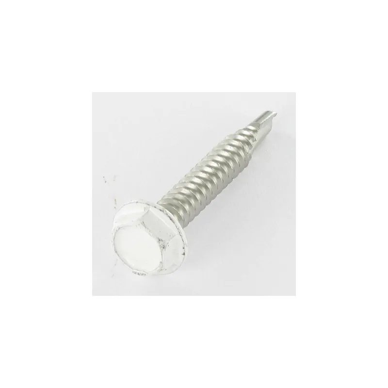 1 x Vis autoperceuse Tête hexagonale TH 6.3X40 Inox A2 RAL9010 blanc pur