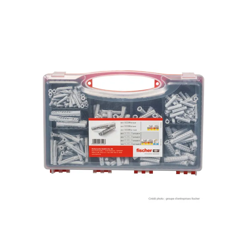 1 x Assortiment de 290 Cheville Universelle Fischer UX Filetée sur SX
