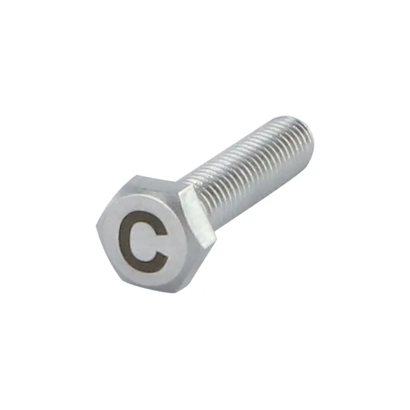 1 x Vis métaux Tête hexagonale TH 8X35 Inox A4 Gravure LETTRE "C"