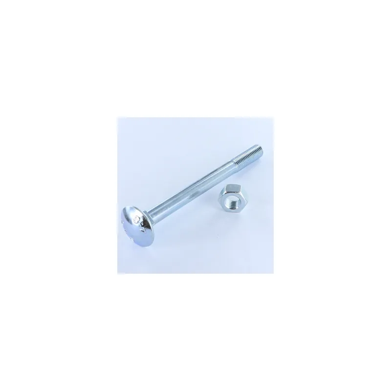 1 x Boulon (vendu avec Ecrou) TRCC JAPY tête ronde collet carré M10X150 Filetage partiel Acier zingué
