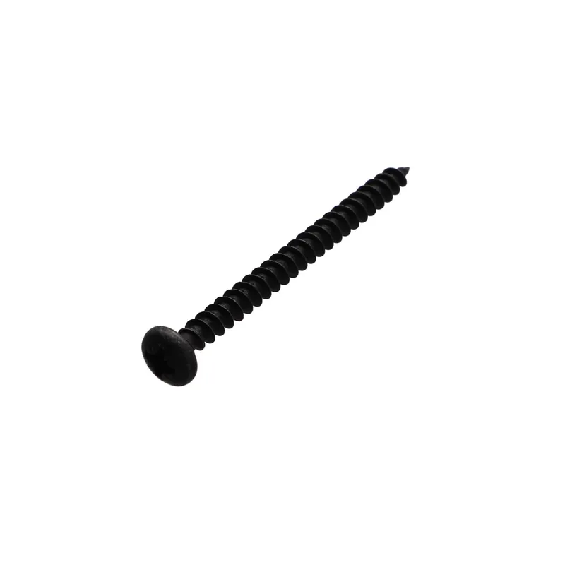1 x VBA Vis bois agglo Tête ronde TR Pozi N°2 5X60 Acier zingué nickel noir renforcE - Haute tenue à la corrosion