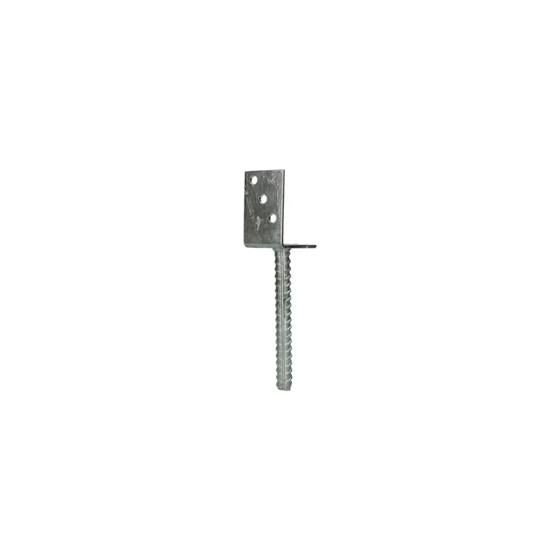 1 x Pied de poteau Forme L 60X100X80 Acier zingué