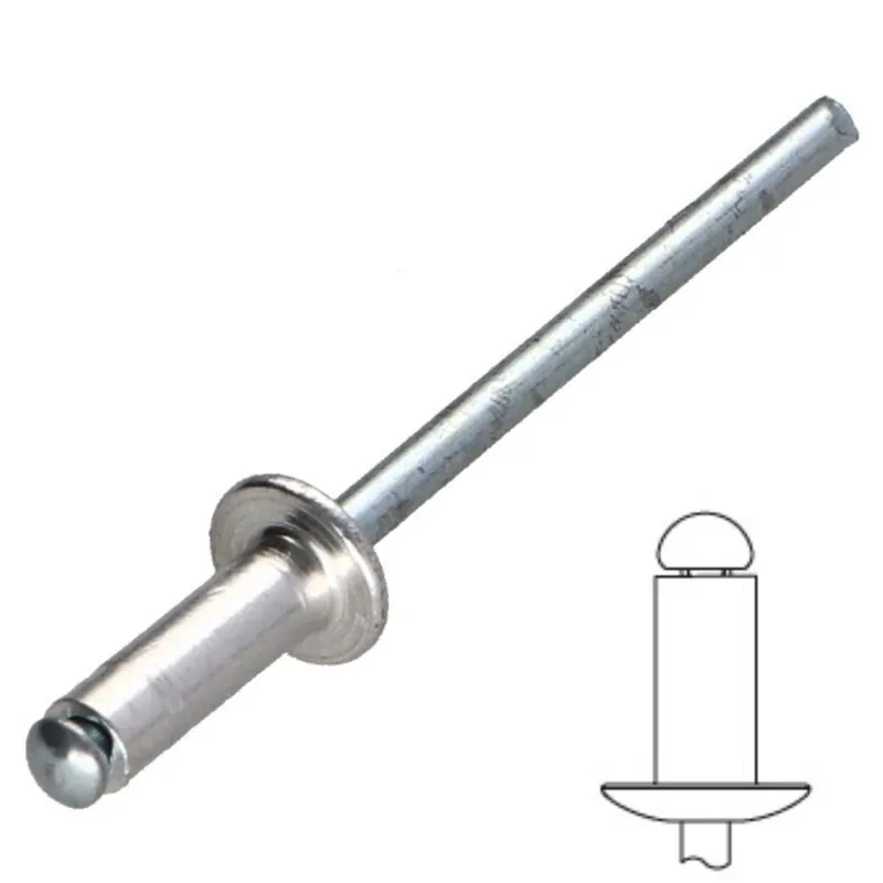1 x Rivet aveugle Aluminium Tige acier 4.8X25 Tête Ronde Standard RAL7035 gris clair