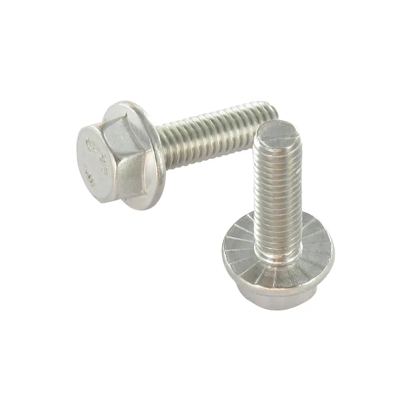 1 x Vis métaux Tête hexagonale TH Embase collerette crantée M5X30 Inox A2