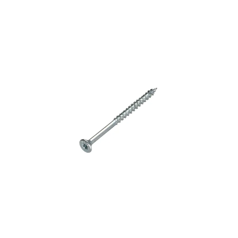 1 x Vis bois TEKOR Tête fraisée Cranté 4.5X70 Filetée sur 42 TORX T20 Acier zingué Pointe antifendage type 17