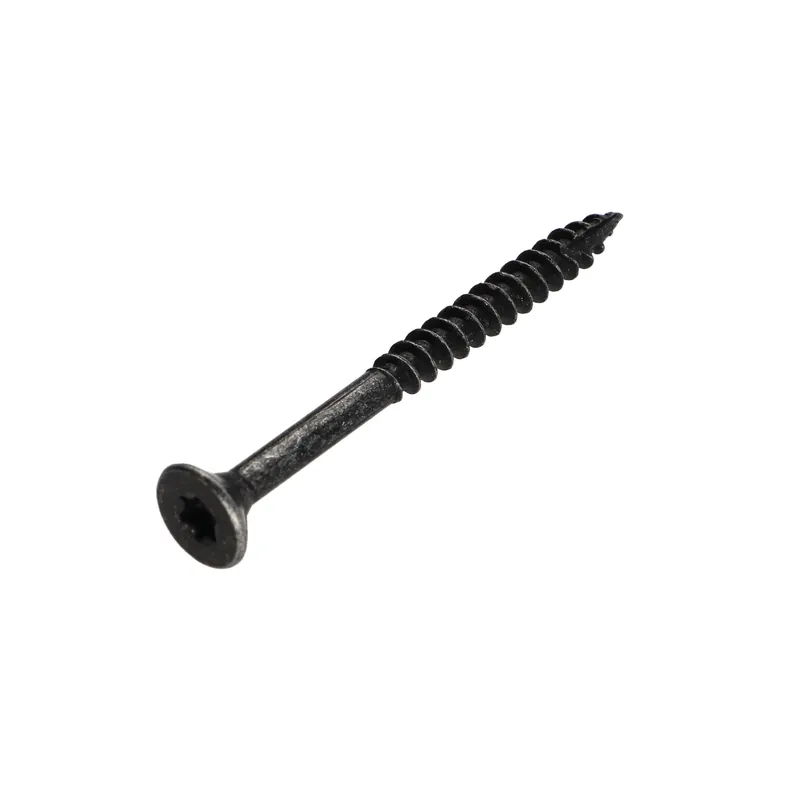 1 x Vis bois TEKOR Tête fraisée Cranté 6X70 Filetée sur 42 TORX T30 Acier zingué noir Pointe antifendage type 17