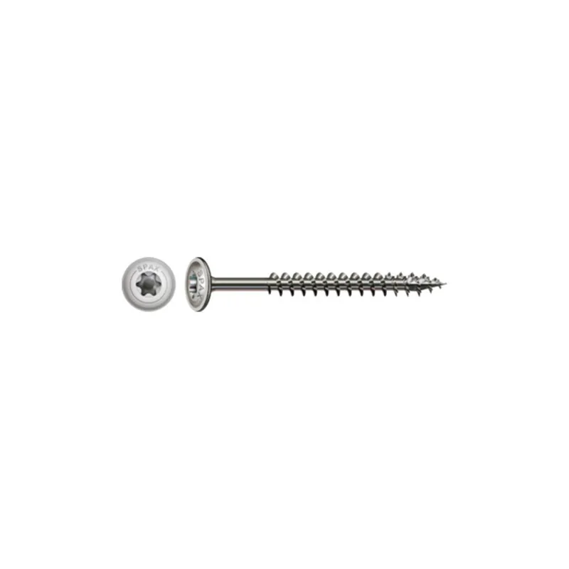 1 x Spax Vis charpente tête disque Inox A2 8X100 Filetage total TORX T40